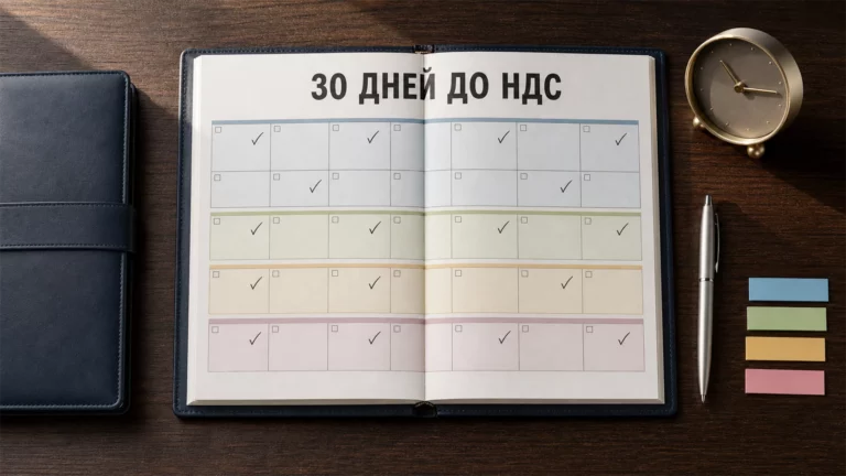 Календарь на месяц с отметками 30 дней до НДС
